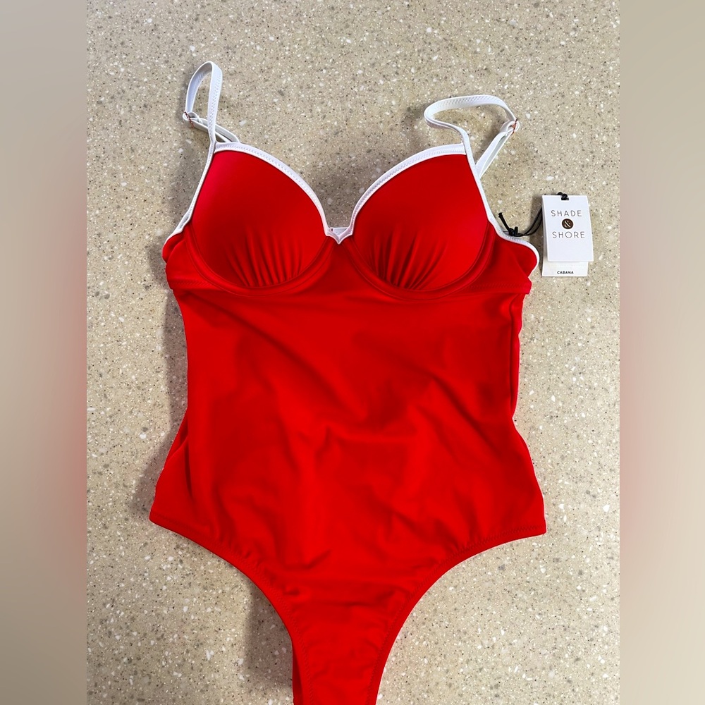 Red one piece swimsuit